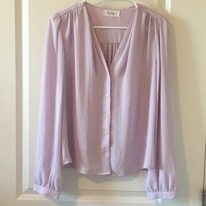 Bluetique Lavender Long Sleeve Dress Top Sz S/M